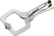 Зажим с фиксатором TOLSEN 280 мм, С-образный, с подвижными губками 10056