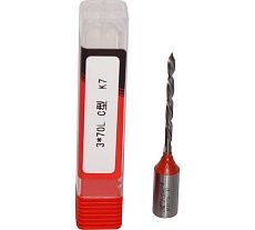 Сверло монолитное для сквозных отверстий KWS HWМ 3х70 L K7 ZFG0D3353