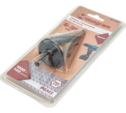 Сверло ступенчатое спиральное по металлу Special (6-39 мм; 12 ступеней; Р6М5) MONOGRAM 101-033
