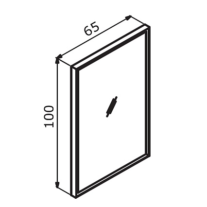 Зеркало Orka Cube 65x100 см с подсветкой, белый матовый 3000368