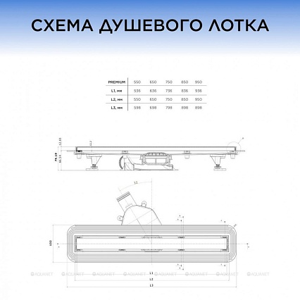 Душевой лоток Pestan Confluo Premium Line 750 хром 13100005-NEW