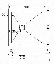 Поддон для душа RGW ST-Be 16152099-03 90x90 бежевый