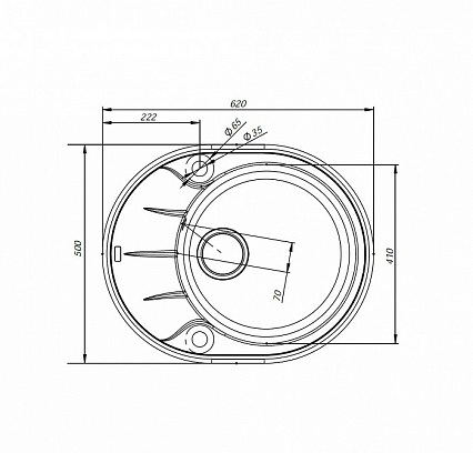 Кухонная мойка Iddis Kitchen G 62 см сафари