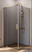 Душевой уголок Cezares Slider SLIDER-AH-1-80-80/90-GRIGIO-BORO 80x80/90 серое, брашированное золото