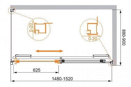 Душевой уголок Cezares LUX-SOFT-W-AH-1-150/90-C-Cr-IV 150x90 прозрачный, хром