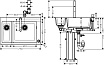 Кухонная мойка Hansgrohe C51-F635-09 77 см со встроен. смесителем, черный/хром