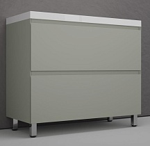 Тумба с раковиной Style Line Манхэттен 100 см напольная, олива