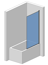 Шторка для ванны AQUAme AQM2859-9-R 90x140 правая, прозрачное стекло, черный
