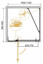 Душевой уголок Cezares Slider SLIDER-AH-1-100-100/110-C-GM 100x100/110 прозрачное, оружейная сталь