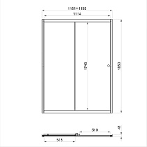 Душевая дверь Тритон Слайд Щ0000038520 120x185, полосы, хром