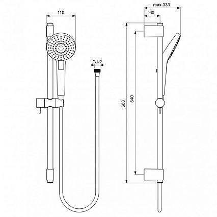 Душевой гарнитур Ideal Standard Idealrain Evo Round L3 B2233AA