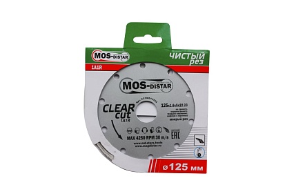 Круг алмазный 1A1R Clear Cut Чистый рез (125х1.6х5х22.23 мм) МОS-DISTAR CC5MD12522