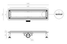 Душевой лоток Ctesi Way Line BK4024030 60 см хром