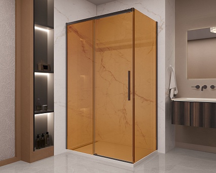 Душевой уголок Vincea Stella VSR-1ST9012GSB 120x90 черный, янтарь