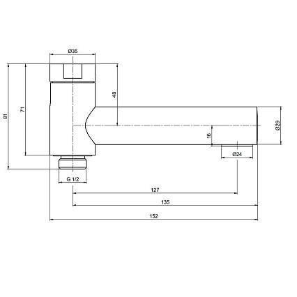 Излив для ванны AQUAme AQM8301CR поворотный, хром