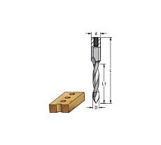 Сверло сквозное правое D8 мм, L70 мм, присадка хвостовик 10 мм WPW DDT08707