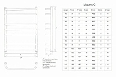 Полотенцесушитель водяной Двин Q 1&quot;-1/2&quot; 53x80 черный матовый