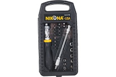 Набор отверток с битами и головками NIKONA рукоятка шарнирно-реверсная, 4.5-13мм, в ящике 32пр 27-632