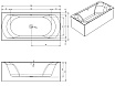 Акриловая ванна Riho Linares Plug&Play 190x90 R с монолитной панелью