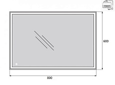 Зеркало BelBagno SPC-GRT-600-800-LED-TCH 60x80 см сенсорный выключатель