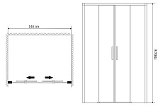 Душевая дверь Grossman Fly 140x190, прозрачное, хром GR-D140Fl