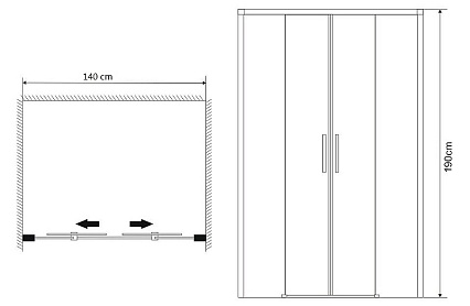 Душевая дверь Grossman Fly 140x190, прозрачное, хром GR-D140Fl