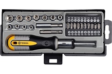 Реверсивная отвертка с набором бит Vorel 36 предметов 64660