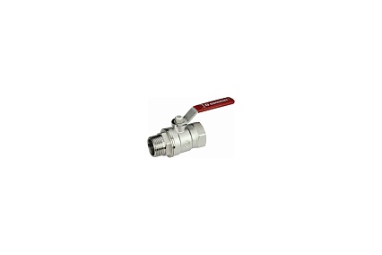 Шаровой кран Giacomini R254DL, 1 1/4, ВН, ручка-рычаг красный, хромированный R254LX006