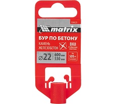 Бур по бетону 22x600 мм, SDS PLUS c крестовой пластиной Matrix 70925