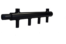 Коллектор из стали Тайфун на 3 выхода, с межосевым расстоянием 100 мм NST.K.100.25.40.3x15