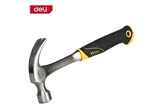 Молоток-гвоздодер цельнокованый Deli DL5072 450гр, прорезиненная рукоять, круглый боек 168203