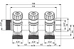 Коллектор TECE универсальный с запорными вентилями, 3/4x3/4 дюйма Евроконус 3 контура, стандартная латунь 8730007