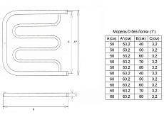 Полотенцесушитель водяной Двин D 1&quot;-1/2&quot; 60x53 хром