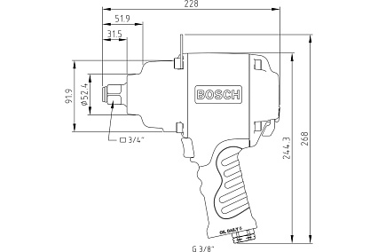 Пневматический ударный гайковерт Bosch 0607450616