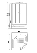 Душевая кабина Parly Tomorrow EF821 80x80 матовое стекло, белый