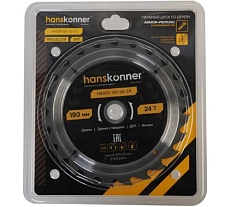 Пильный диск по дереву Hanskonner ArmorPiercing 190x30/20мм, 24 зуба, H9025-190-30-24