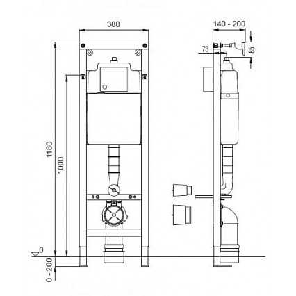 Инсталляция для унитаза Wisa XS WC Front Basic