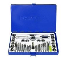 Набор метчиков и плашек МАЯКАВТО метрический, 40 предметов, подшипниковая сталь /1/10_ 5429вт