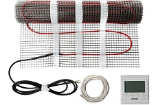 Теплый электрический пол под плитку Обогрев Люкс мат2Ж2+Е51 с электронным терморегулятором е51 (нагревательный мат) 1 м2