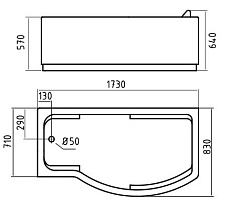 Акриловая ванна Gemy G9010 B L 173x83 см