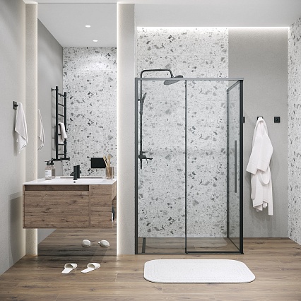 Душевой уголок Grossman Galaxy 120.K33.01.1480.21.00 140x80 прозрачный, черный матовый