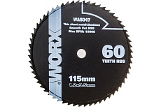 Пильный диск по алюминию (60T; 115х1.2х9.5 мм) Worx WA5047