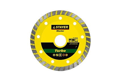 Диск алмазный отрезной по бетону/кирпичу/камню TURBO Universal (125х22.2 мм) Stayer 36673-125_z01