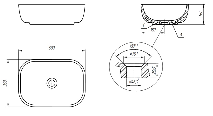 Тумба со столешницей Viant Мюнхен 60 см