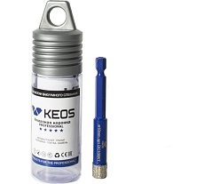 Коронка алмазная с воском по керамограниту PRO 10 мм, 1/4&quot; HEX KEOS DC10SKT