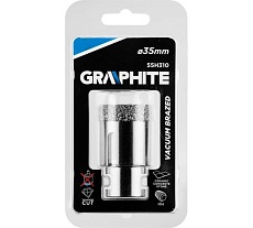 Коронка алмазная вакуумная пайка 35 мм, M14 Graphite 55H310