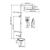 Душевая стойка WasserKRAFT A113.117.101.CH Thermo с термостатом, хром