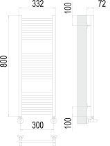 Полотенцесушитель водяной Terminus Аврора П16 300x800, 4670078529299