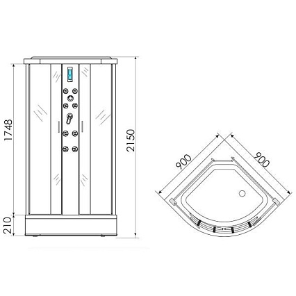 Душевая кабина Erlit Eclipse ER5709P-C24