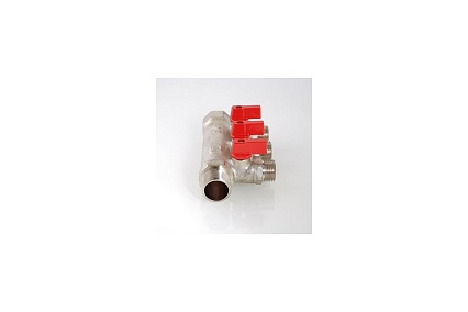 Комплект Valtec _18 VI7 Коллектор с отсекающими кранами, 1x3 вых. 1/2 нар. VTc.580.N.0603 + Адаптер д/коллектора /конус-плоскость/ 1/2 VTc.701.N.04 VT.VI7.K18.5800603.701